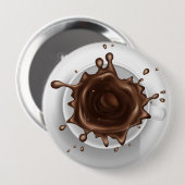 Coffee Splash Ronde Button 4,0 Cm (Voorkant /achterkant)