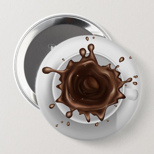 Coffee Splash Ronde Button 4,0 Cm (Voorkant /achterkant)