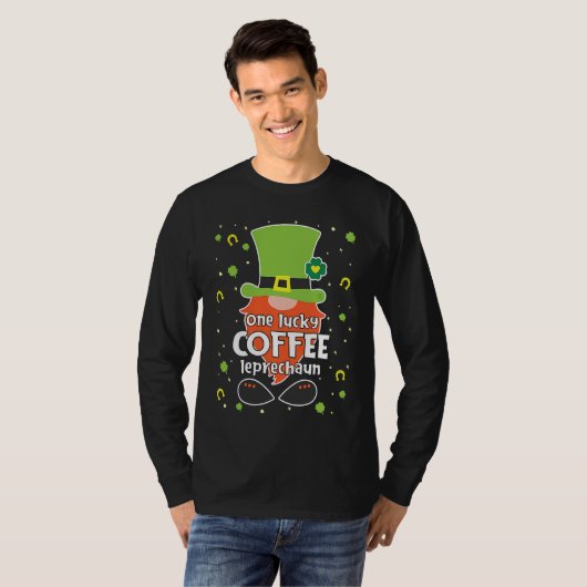 Coffee  St Patricks Day Gnome Matching T-shirt (Voorkant volledig)