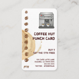 Coffee Stain and Cup Drink Punchcard Klantenkaartje