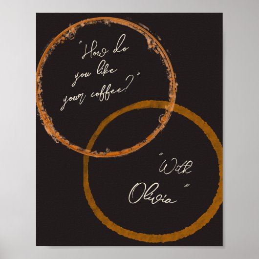 Coffee Stain Couple's Schattigee Slaapkamer Poster (Voorkant)