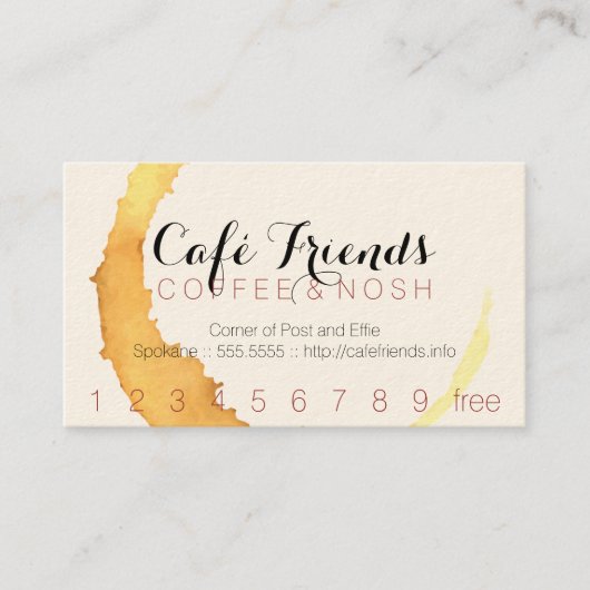 Coffee Stain Gather Punch / Loyalty Card (Voorkant)