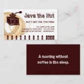 Coffee Stain Grinder Drink Punch Klantenkaartje (Voorkant / Achterkant)
