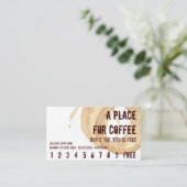 Coffee Stain Logo Drink Punch Hero Klantenkaartje (Staand voorkant)