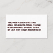 Coffee Stain Logo Drink Punch Hero Klantenkaartje (Achterkant)