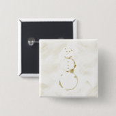 Coffee Stain Snowman Vierkante Button 5,1 Cm (Voorkant /achterkant)
