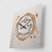 coffee stains vierkante klok (Hoek)