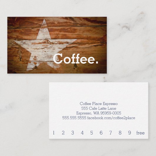 Coffee Star Loyalty Coffee Punch Card (Voorkant / Achterkant)