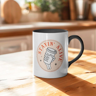 Coffee Stayin' Alive Skeleton Mok
