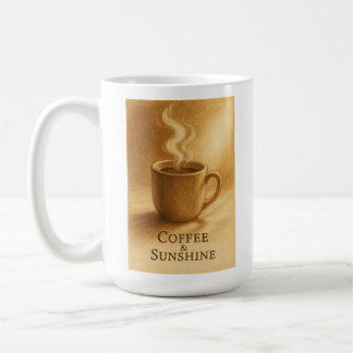 Coffee & Sunshine – Cozy Morning Sepia Art Koffiemok