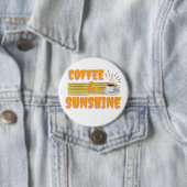 Coffee & Sunshine – Positive Morning Vibes Ronde Button 7,6 Cm (In situ)