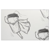 Coffee Superhero Fabric Stof (Fat Quarter)