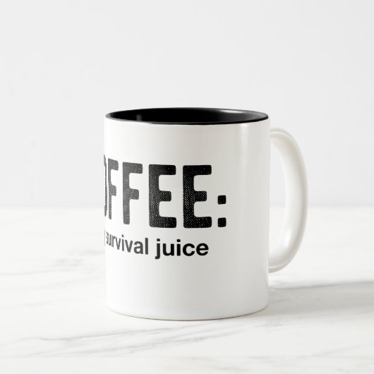 Coffee Survival Juice Funny Coffee Mok (Voorkant rechts)
