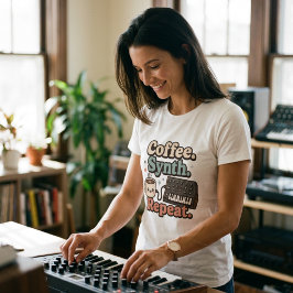 Coffee. Synth. Repeat. – Kawaii Synth Nerd T-shirt