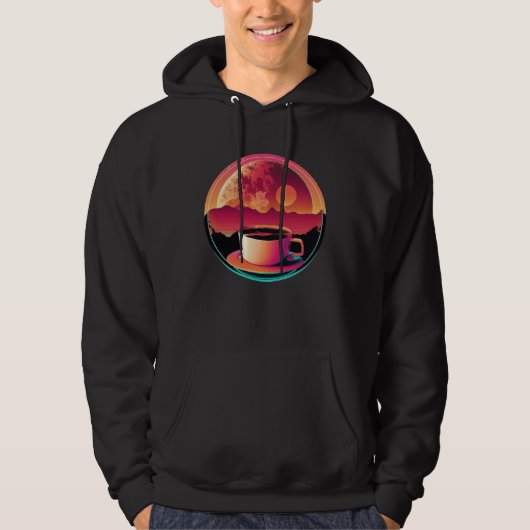 Coffee Synthwave 80s Retrowave Aesthetic 1 Hoodie (Voorkant)