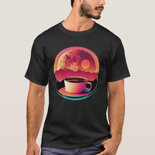 Coffee Synthwave 80s Retrowave Aesthetic 1 T-shirt (Voorkant)