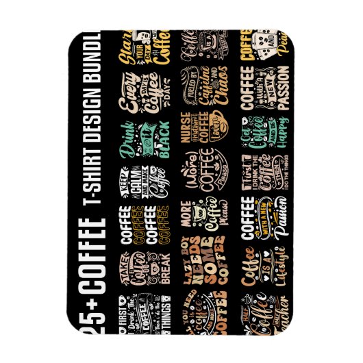 Coffee T Shirt design bundel Magneet (Verticaal)