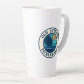 Coffee tall mug Old School Pickleball club logo  Latte Mok (Rechterhoek)