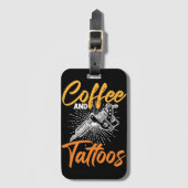 Coffee & Tattoos Coffee Drinker Tattoo Artist Bagagelabel (Voorkant (verticaal))