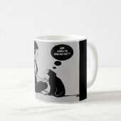 Coffee Tea Hot Cocaca Mok Meditate Yoga Girl Cat (Voorkant rechts)