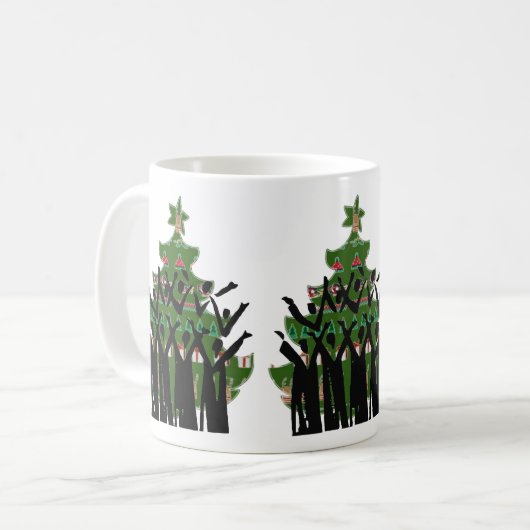 Coffee Tea Mok Kerstmis Carol Singers Gospel (Voorkant links)