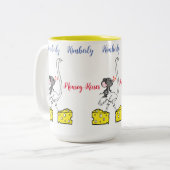 Coffee Tea Mokken, Mouse Ostrich Cheese Love Kisse Tweekleurige Koffiemok (Voorkant links)