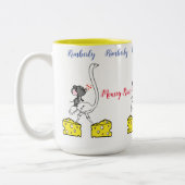 Coffee Tea Mokken, Mouse Ostrich Cheese Love Kisse Tweekleurige Koffiemok (Links)