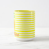 Coffee Tea Mugs, Hello Sunshine Sun Stripes  Tweekleurige Koffiemok (Center)