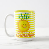 Coffee Tea Mugs, Hello Sunshine Sun Stripes  Tweekleurige Koffiemok (Links)