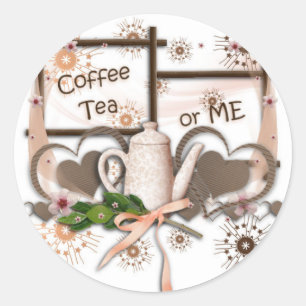 Coffee Tea of Me Ronde Sticker