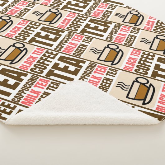 COFFEE TEA PATTERN, Sherpa Blanket Sherpa Deken (3/4)
