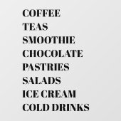 Coffee Tea Salads Window Vinyls Transparant | Leve Raamsticker (Vel)