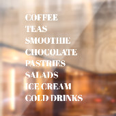 Coffee Tea Salads Window Vinyls Transparant | Leve Raamsticker (Vel 2)