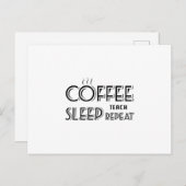 Coffee Teach Funny Gif Teacher School Briefkaart (Voorkant / Achterkant)