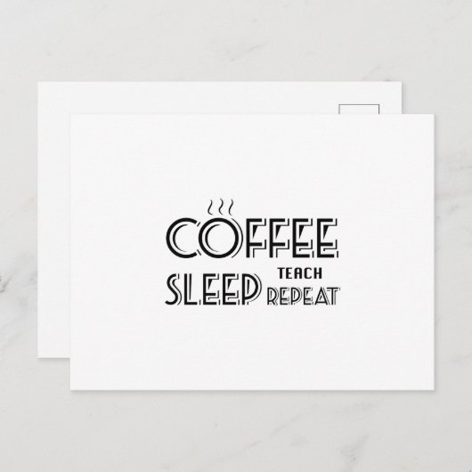 Coffee Teach Funny Gif Teacher School Briefkaart (Voorkant / Achterkant)