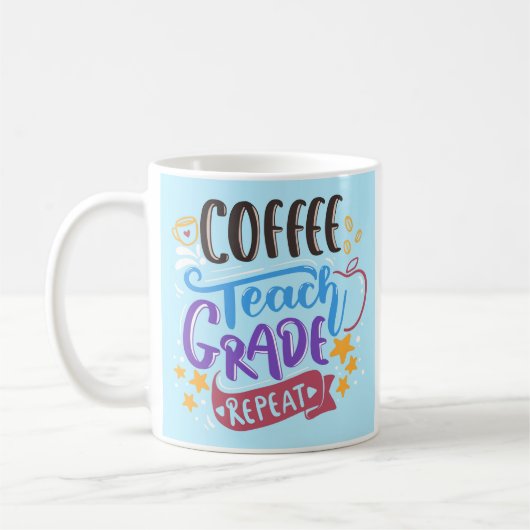 Coffee Teach Grade Repeat Koffiemok (Links)
