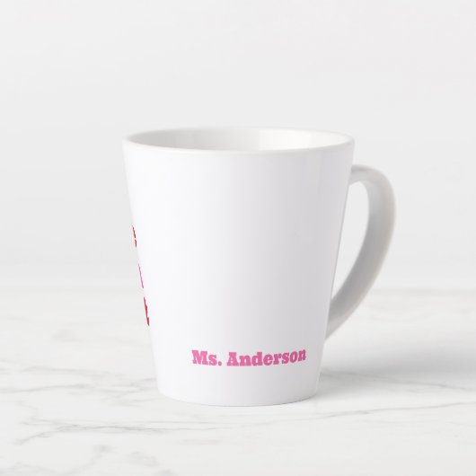 Coffee Teach Herhaal Roze Leraar Mok (Rechterhoek)