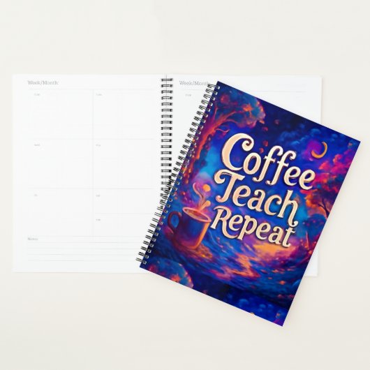 Coffee Teach Repeat Planner - Grappige leraar Note (Display)
