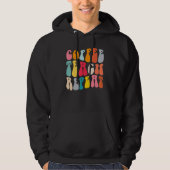 Coffee Teach Repeat Retro Groovy Teacher Coffee Hoodie (Voorkant)