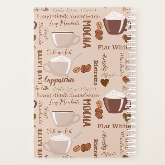 Coffee Termen Patroonmonogram Planner (Achterkant)