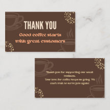 Coffee Thank You Minimal Cafe Card