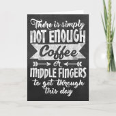 Coffee & the Finger Chalkboard Typography Funny Kaart (Voorkant)