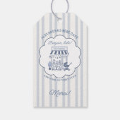 Coffee Theme Bebe Brunch Dusty Blue Baby Shower Cadeaulabel (Achterkant)