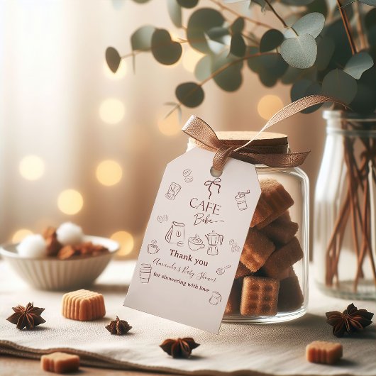 Coffee Theme Beige Cafe Bebe Brewing Baby Shower Cadeaulabel