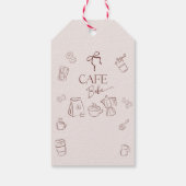 Coffee Theme Beige Cafe Bebe Brewing Baby Shower Cadeaulabel (Achterkant)