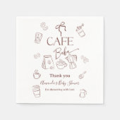 Coffee Theme Beige Cafe Bebe Brewing Baby Shower Servet (Voorkant)