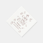 Coffee Theme Beige Cafe Bebe Brewing Baby Shower Servet (Hoek)