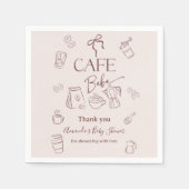 Coffee Theme Beige Cafe Bebe Brewing Baby Shower Servet (Voorkant)