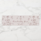 Coffee Theme Beige Cafe Bebe Brewing Baby Shower Waterfles Etiket (Enkel label)