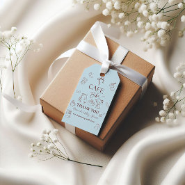 Coffee Theme Blue Bow Cafe Bebe Boy Baby Shower Cadeaulabel